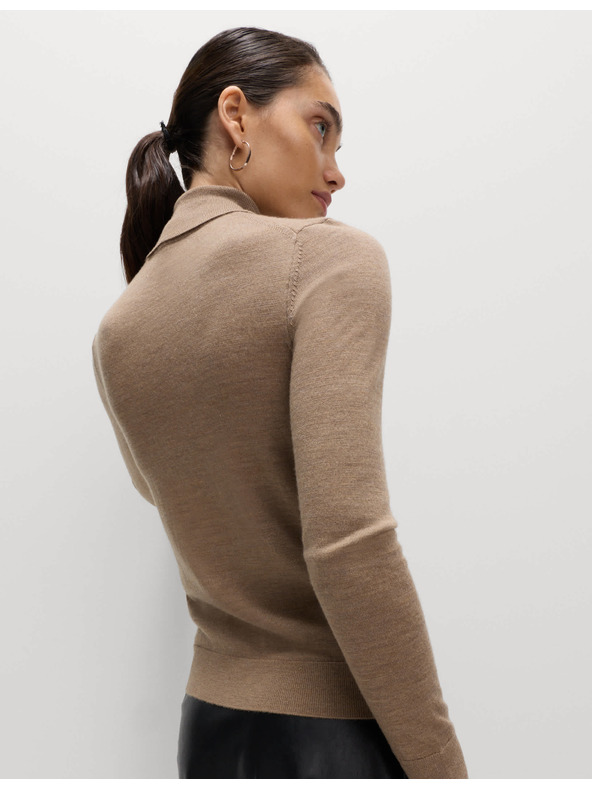 Marks & Spencer Sveter s rolákovým golierom zo 100% vlny Merino Marks & Spencer hnedá