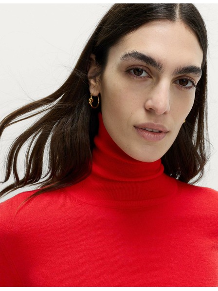 Marks & Spencer Sveter s rolákovým golierom zo 100% vlny Merino Marks & Spencer červená