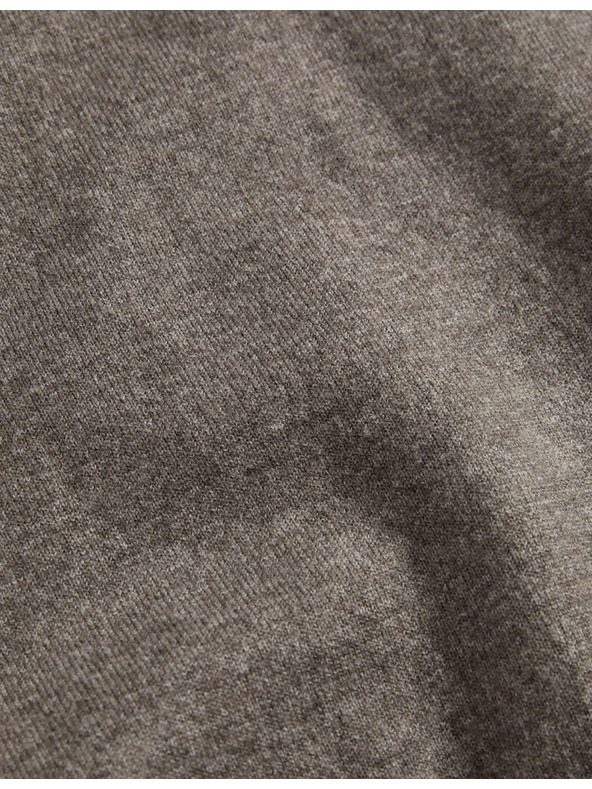 Marks & Spencer Sveter so výstrihom do V z kožušinovej priadze Marks & Spencer hnedá