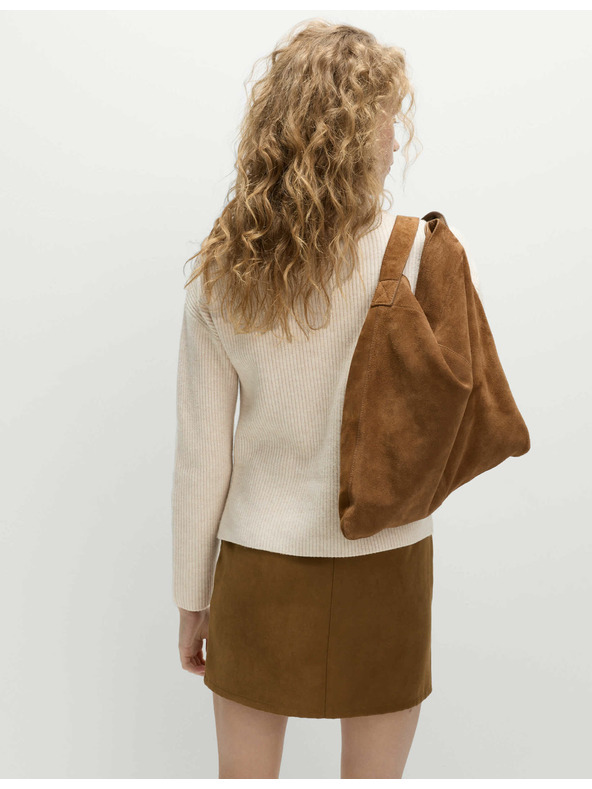 Marks & Spencer Rebrovaný voľný sveter s výstrihom do V Marks & Spencer béžová