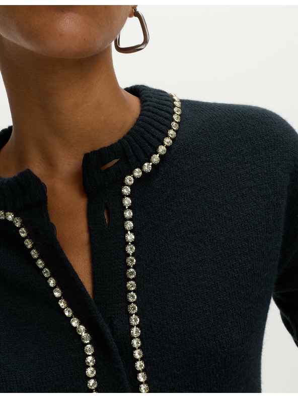 Marks & Spencer Kardigan s okrúhlym výstrihom a drahokamami Marks & Spencer námornická modrá