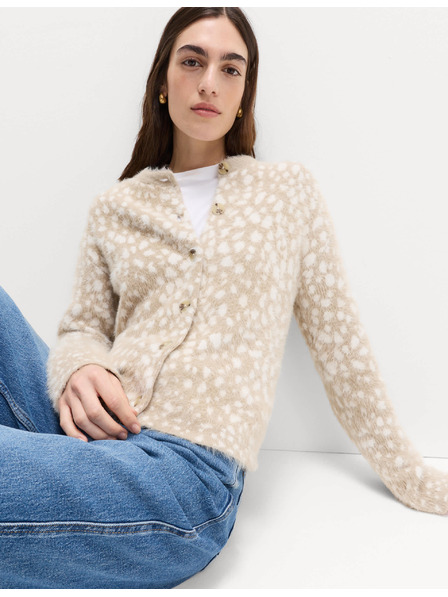 Marks & Spencer Kardigan so zvieracím vzorom a okrúhlym výstrihom Marks & Spencer smotanová