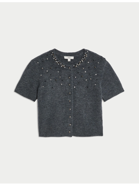 Marks & Spencer Zdobený skrátený kardigan Marks & Spencer šedá