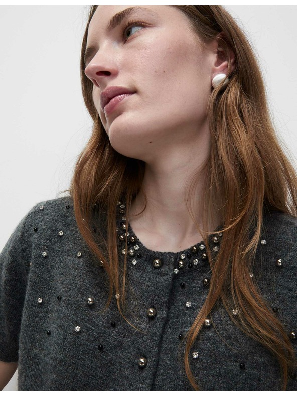 Marks & Spencer Zdobený skrátený kardigan Marks & Spencer šedá