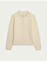 Marks & Spencer Textúrovaný zdobený kardigan s gombíkmi na prednej strane Marks & Spencer smotanová