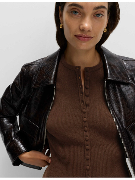 Marks & Spencer Priľnavý kardigan s volánom, hebký na dotyk Marks & Spencer hnedá