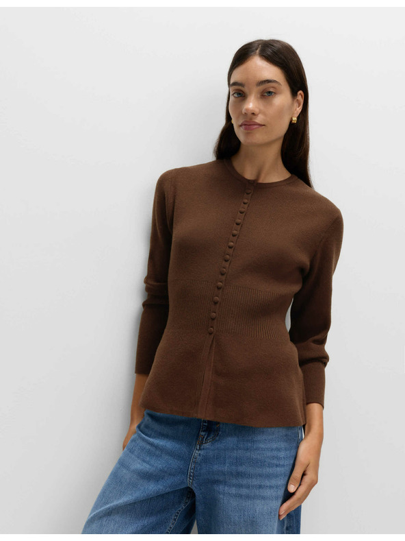 Marks & Spencer Priľnavý kardigan s volánom, hebký na dotyk Marks & Spencer hnedá