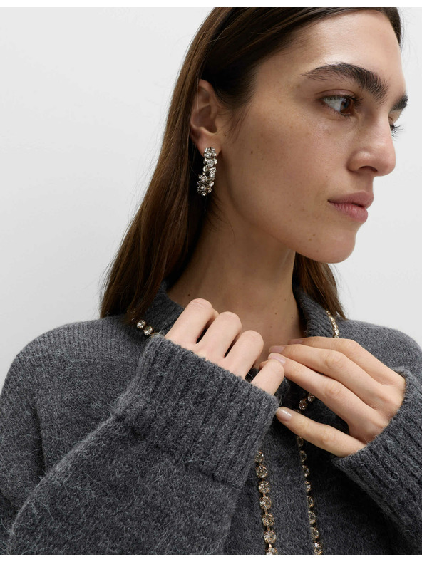 Marks & Spencer Kardigan s okrúhlym výstrihom a drahokamami Marks & Spencer šedá