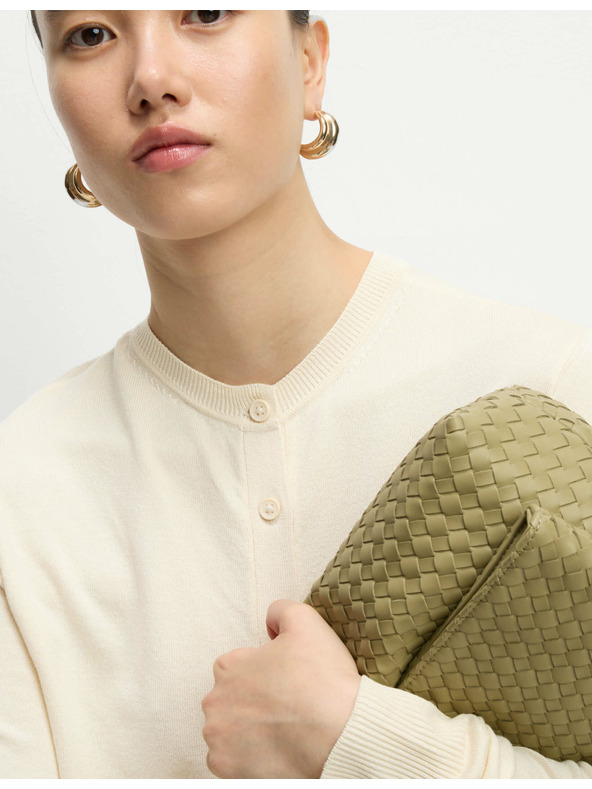 Marks & Spencer Kardigán s okrúhlym výstrihom a gombíkmi vpredu Marks & Spencer smotanová