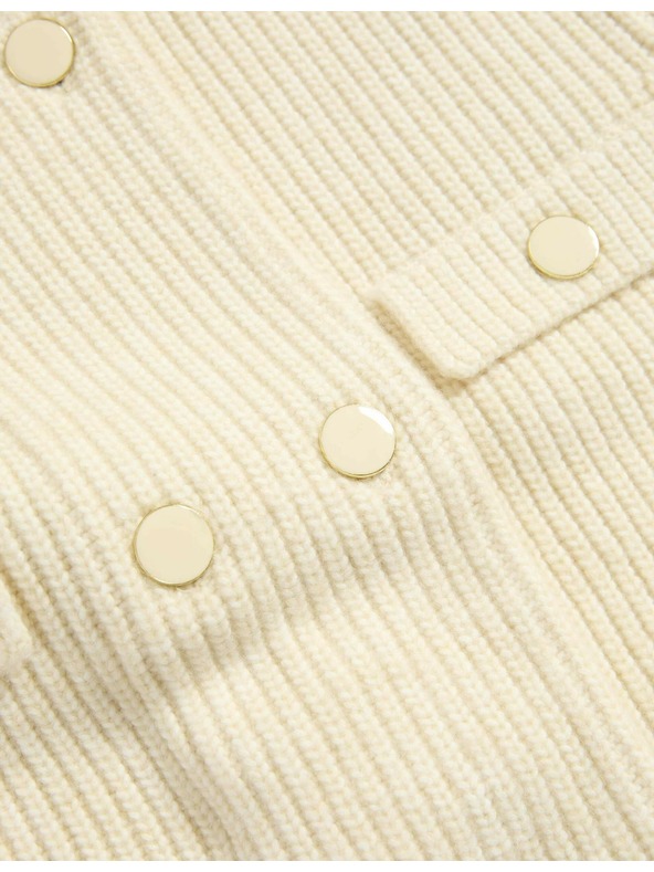 Marks & Spencer Pletená bunda s mľandravými vláknami a ozdobnými vreckami Marks & Spencer smotanová