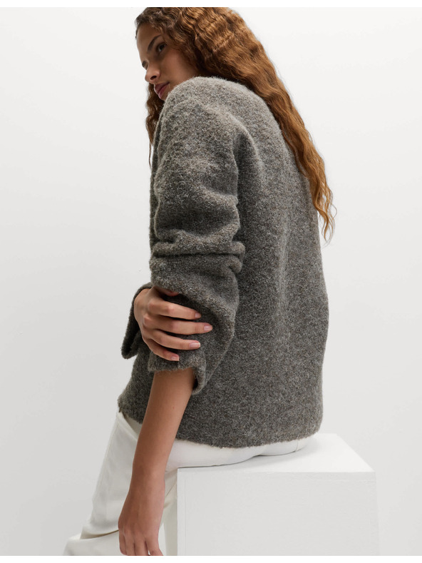 Marks & Spencer Kardigán z bukle, s gombíkmi na prednej strane a výstrihom do V, s obsahom vlny Marks & Spencer hnedá