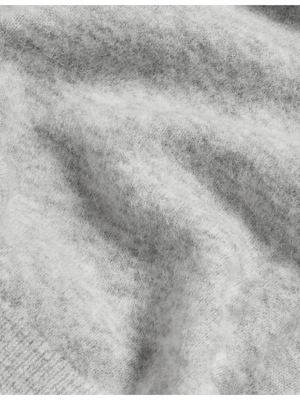 Marks & Spencer Skrátený kardigán s výstrihom do V a prídavkom alpaky Marks & Spencer šedá