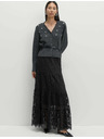 Marks & Spencer Čipková riasená maxi sukňa Marks & Spencer čierna