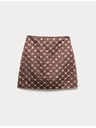 Marks & Spencer Zdobená saténová mini sukňa áčkového strihu Marks & Spencer hnedá
