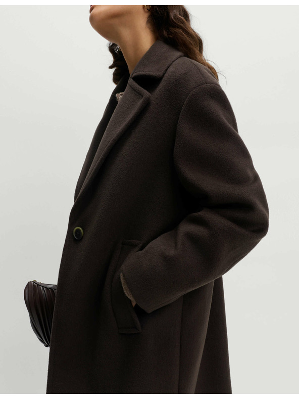 Marks & Spencer Jednostranný kabát mierne vypasovaného strihu Marks & Spencer hnedá