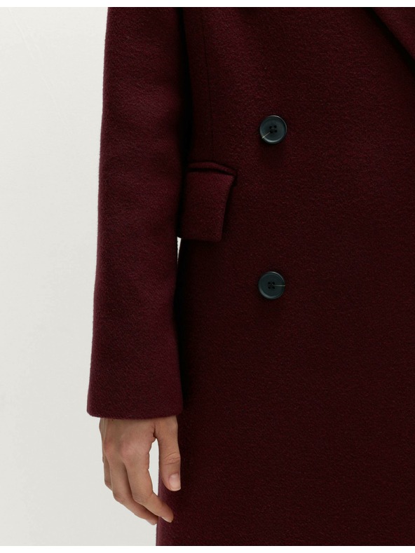 Marks & Spencer Dlhý dvojstranný kabát s prídavkom vlny Marks & Spencer červená