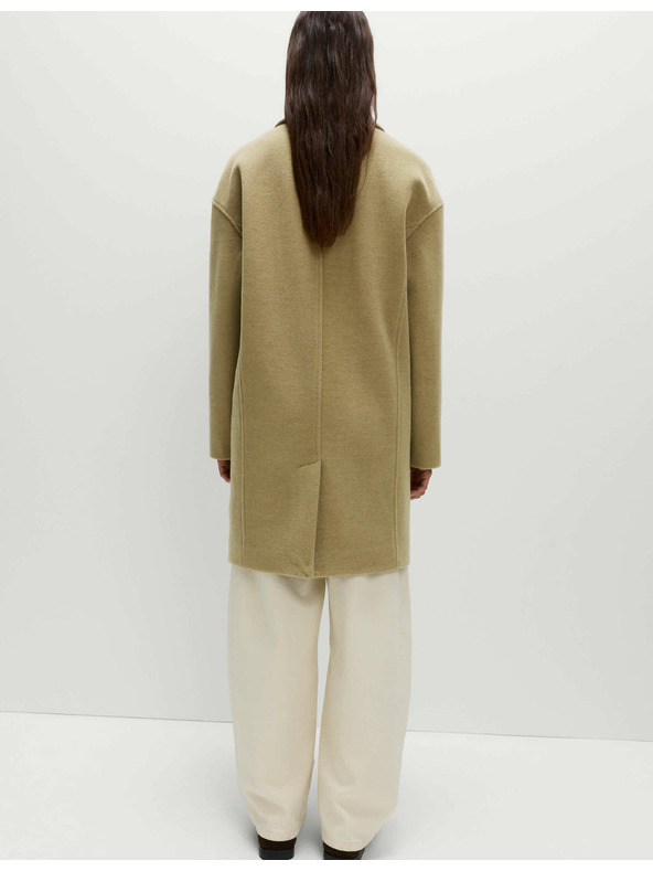 Marks & Spencer Jednostranný keprovej kabát s golierom Marks & Spencer hnedá