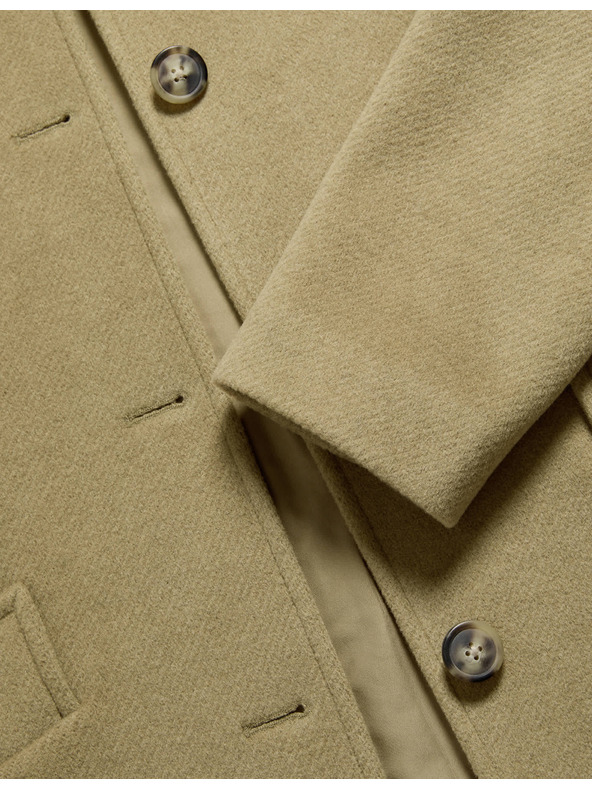 Marks & Spencer Jednostranný keprovej kabát s golierom Marks & Spencer hnedá