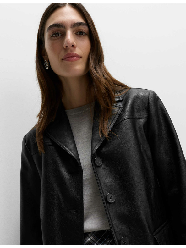 Marks & Spencer Popraskaný jednostranný sako Marks & Spencer čierna