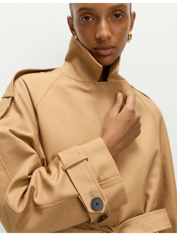 Marks & Spencer Dlhý trenčkot s páskom, s vysokým podielom bavlny Marks & Spencer hnedá