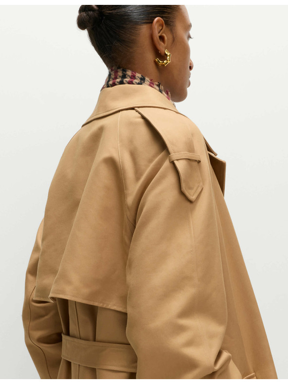 Marks & Spencer Dlhý trenčkot s páskom, s vysokým podielom bavlny Marks & Spencer hnedá