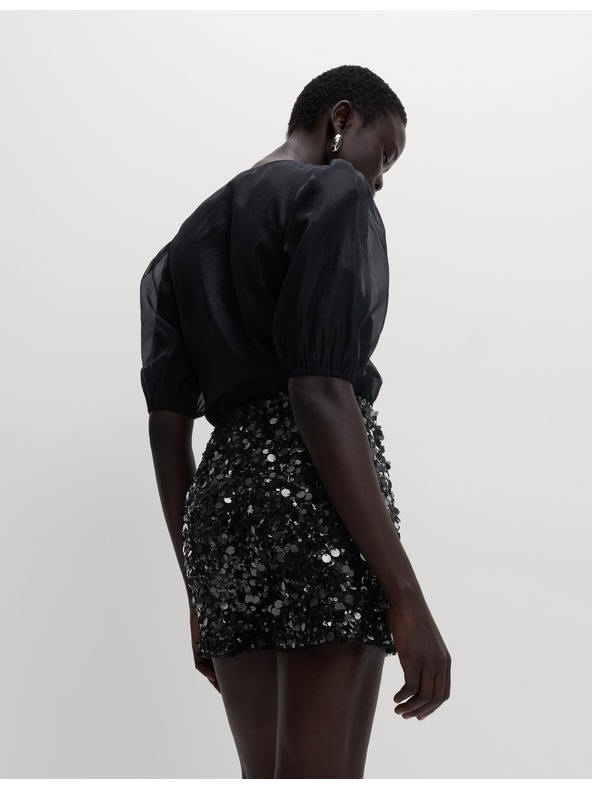 Marks & Spencer Filtrové šortky s vysokým pásom Marks & Spencer čierna