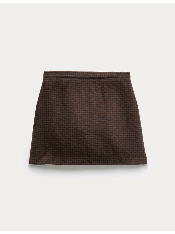 Marks & Spencer Kockovaná mini sukňa áčkového strihu Micro Dogtoot Marks & Spencer hnedá