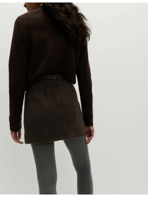 Marks & Spencer Kockovaná mini sukňa áčkového strihu Micro Dogtoot Marks & Spencer hnedá
