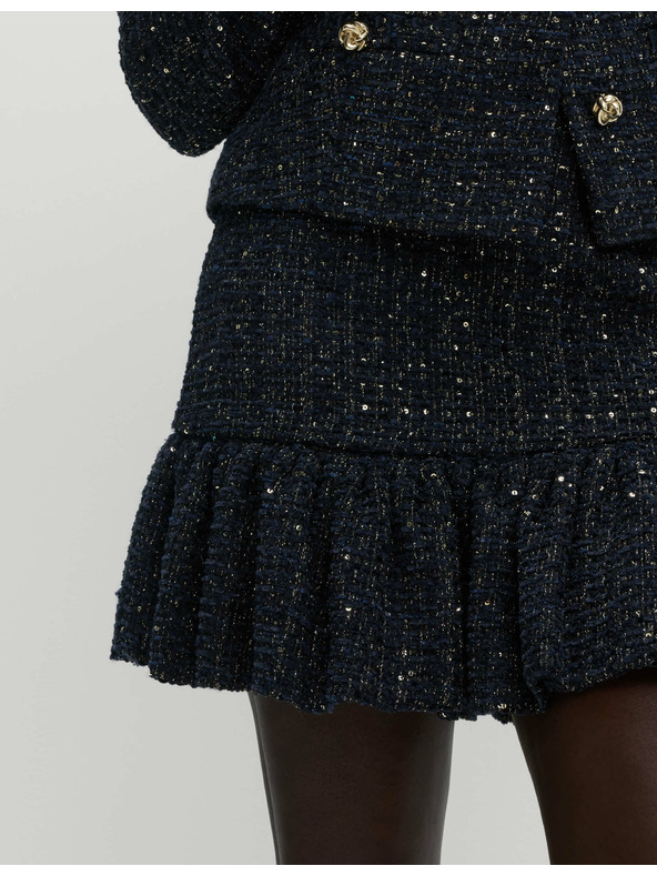 Marks & Spencer Nazbieraná minisukňa z lurexu s trblietkami Marks & Spencer námorná modrá