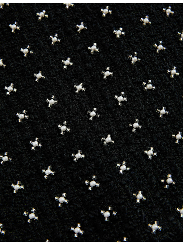 Marks & Spencer Zdobená áčková mini sukňa z tvídu Marks & Spencer čierna