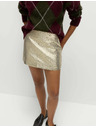 Marks & Spencer Puzdrová mini sukňa s metalickou textúrou Marks & Spencer zlatá