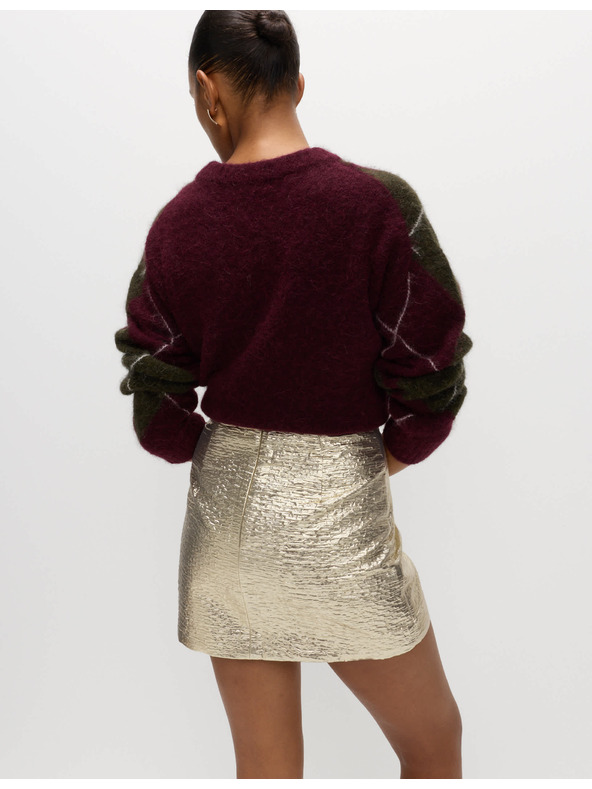 Marks & Spencer Puzdrová mini sukňa s metalickou textúrou Marks & Spencer zlatá