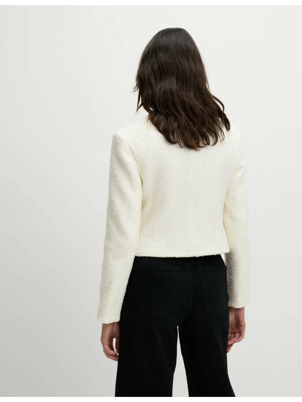 Marks & Spencer Bunda s výstrihom do V a vlnou Marks & Spencer smotanová