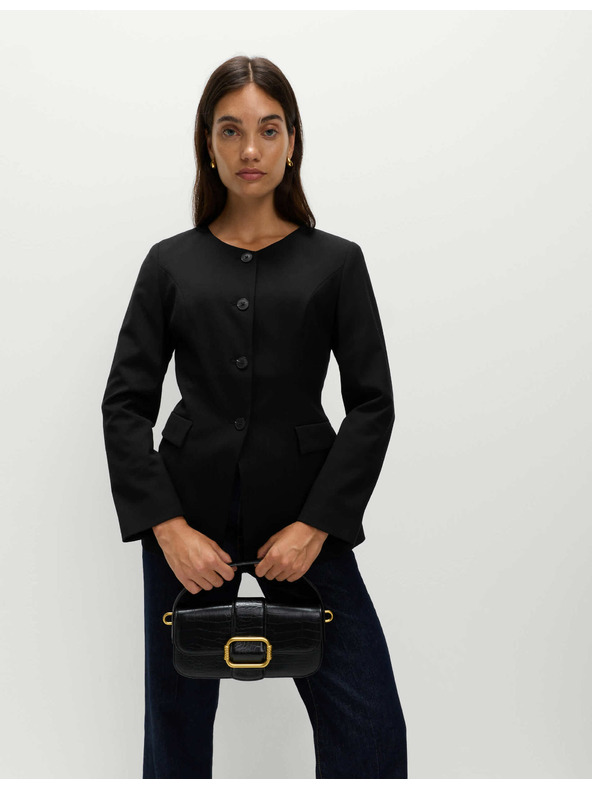 Marks & Spencer Bunda bez goliera Marks & Spencer čierna