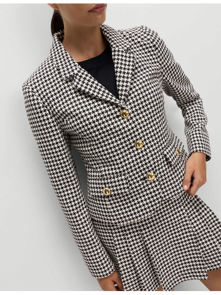 Marks & Spencer Tvídová bunda bez goliera s vysokým podielom bavlny Marks & Spencer čierna