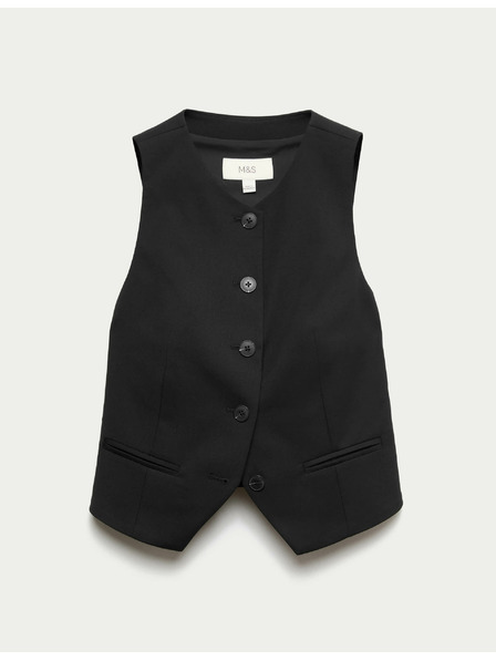 Marks & Spencer Prepínacia vesta bez goliera Marks & Spencer čierna