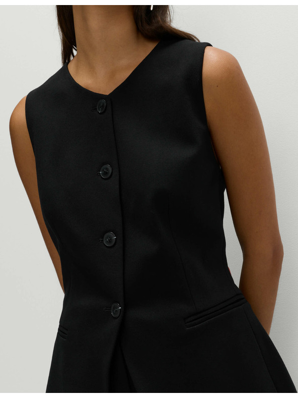 Marks & Spencer Žerzejová vesta bez goliera Marks & Spencer čierna