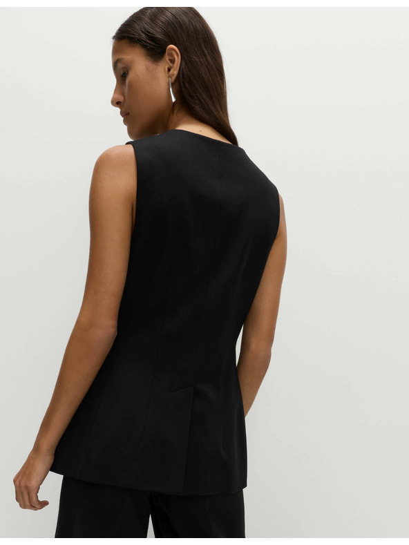 Marks & Spencer Žerzejová vesta bez goliera Marks & Spencer čierna
