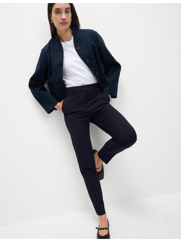 Marks & Spencer Nohavice po členky so strečom, úzky strih Marks & Spencer námorná modrá