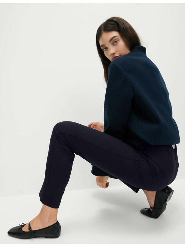 Marks & Spencer Nohavice po členky so strečom, úzky strih Marks & Spencer námorná modrá