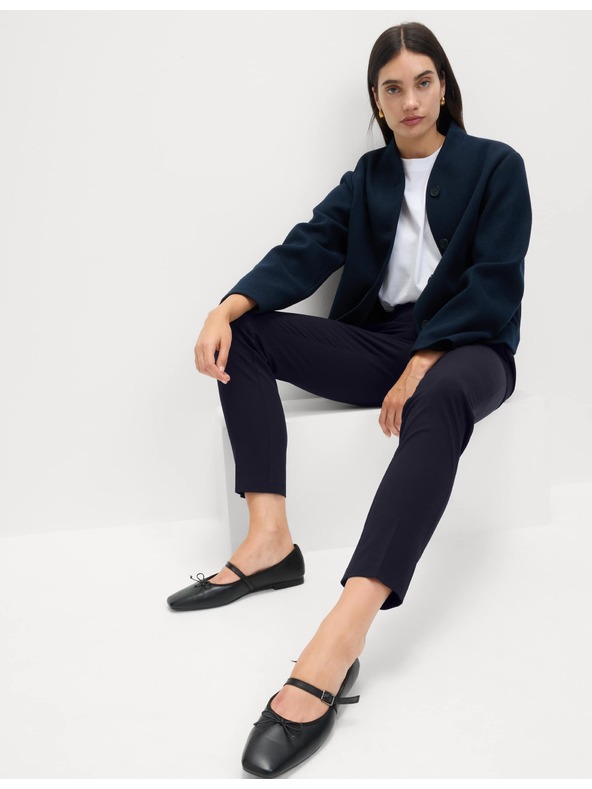 Marks & Spencer Nohavice po členky so strečom, úzky strih Marks & Spencer námorná modrá