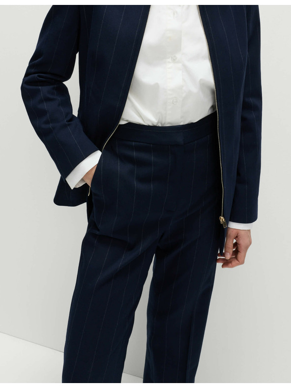 Marks & Spencer Úzke zvonové nohavice s prúžkami Marks & Spencer námorná modrá