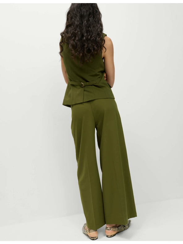 Marks & Spencer Nohavice so sklady a širokými nohavicami Marks & Spencer zelená