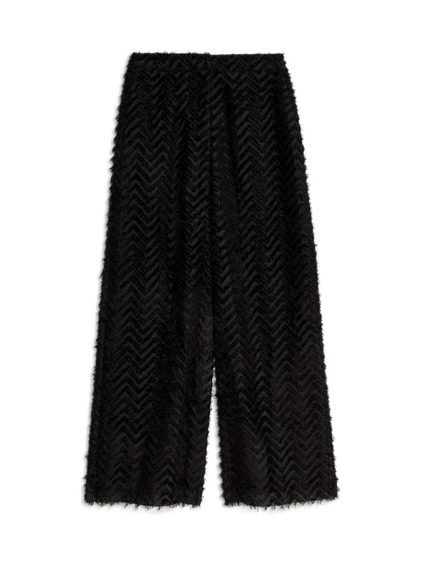 Marks & Spencer Skrátené nohavice so širokými nohavicami a textúrou Marks & Spencer čierna