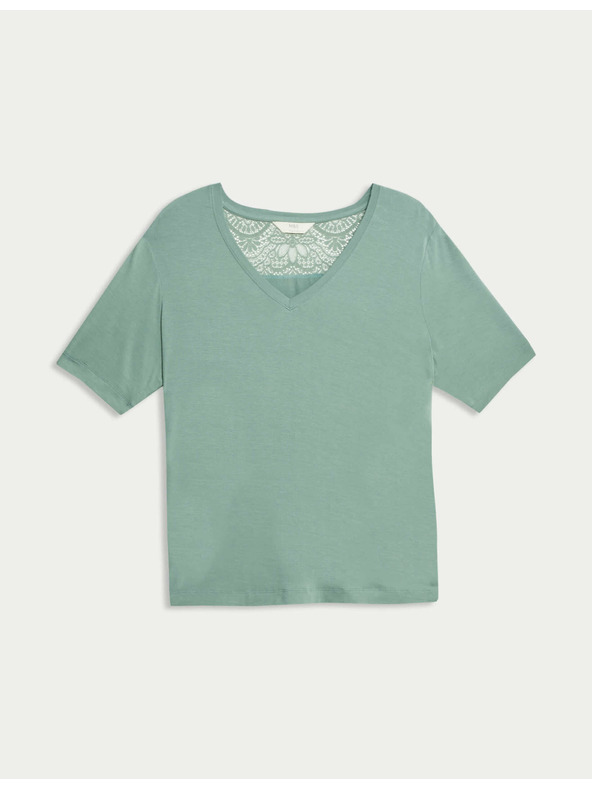 Marks & Spencer Pyžamový top s čipkovým detailom Marks & Spencer zelená