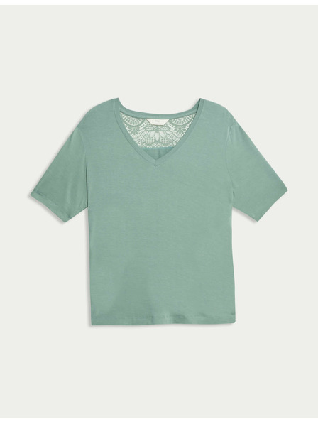 Marks & Spencer Pyžamový top s čipkovým detailom Marks & Spencer zelená