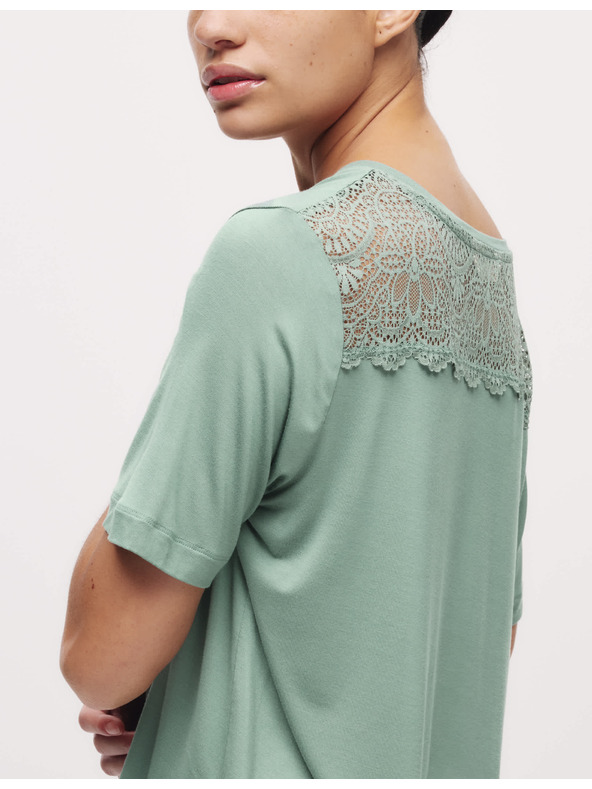 Marks & Spencer Pyžamový top s čipkovým detailom Marks & Spencer zelená