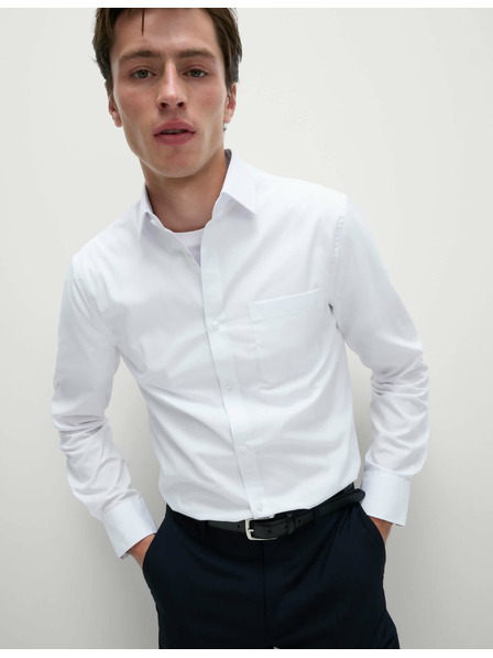 Marks & Spencer Košeľa s dlhým rukávom Marks & Spencer slim fit, 3 kusy v balení biela