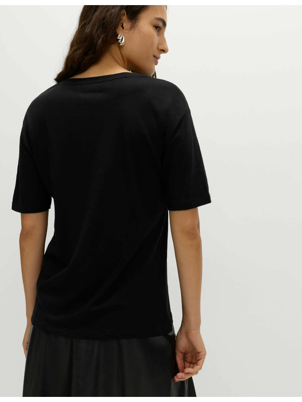Marks & Spencer Voľné tričko z bavlny a modalu Marks & Spencer čierna