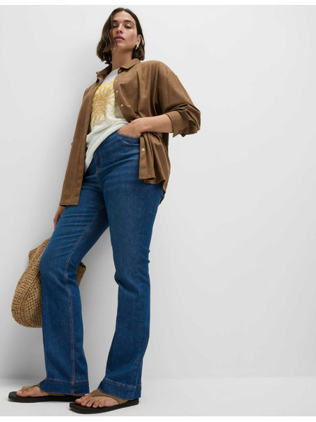 Marks & Spencer Tmavomodré dámske džínsy s vysokým pásom Marks & Spencer